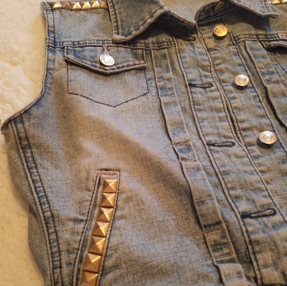 Celestial Hand Painted Denim Vest - Picture 2 of 4